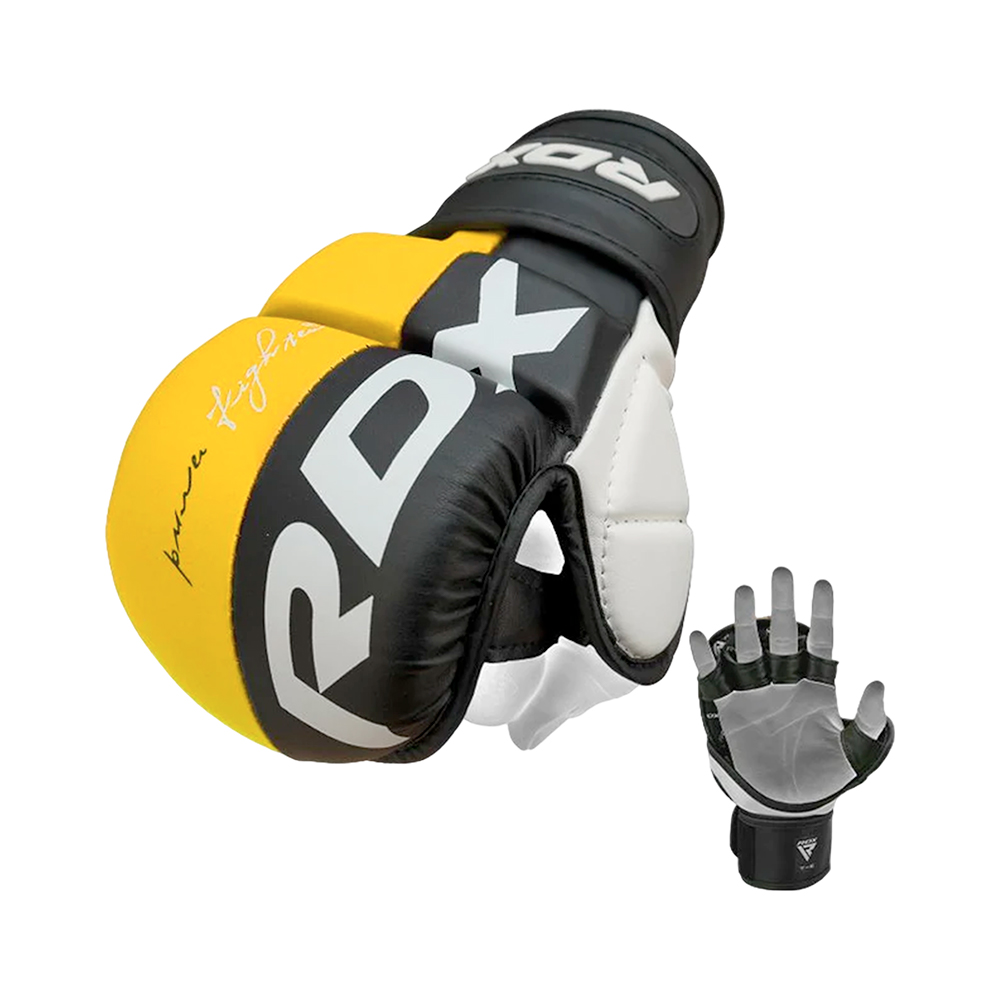 GUANTES MMA ENTRENAMIENTO RDX REX AMARILLO T6 PLUS-L GGR-T6Y-L+