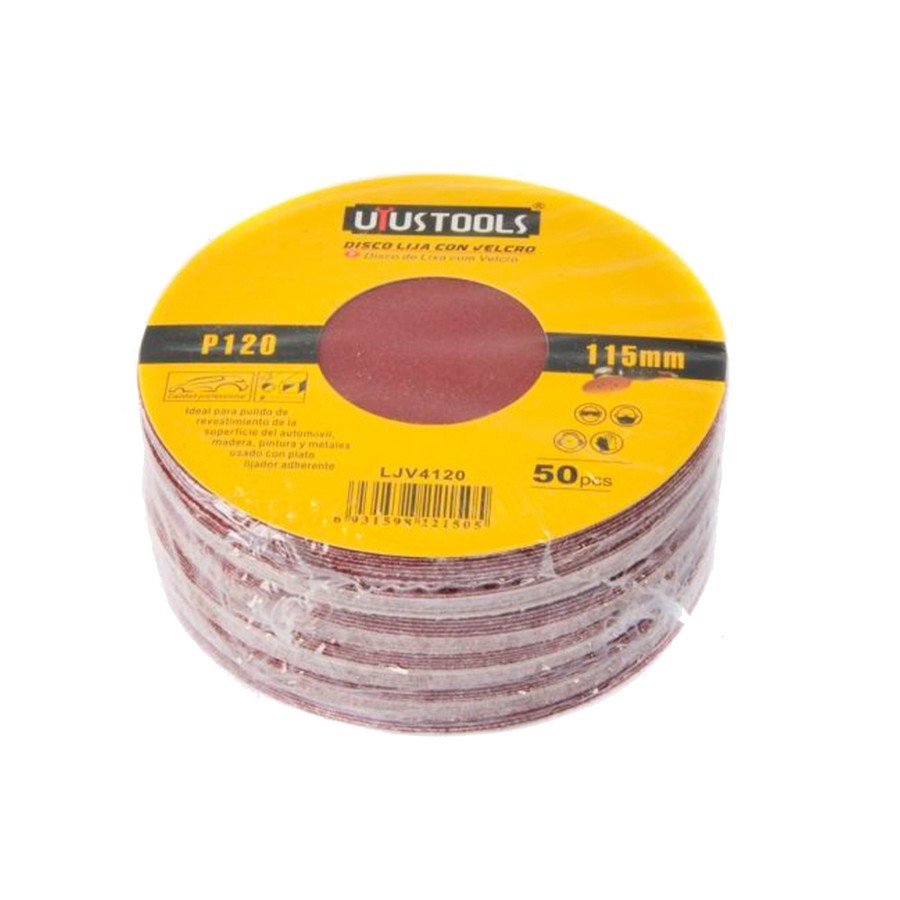 LIJA P/PULIR C/VELCRO 4 1/2 PULG 120 LJV4120 (KIT 50 PCS)