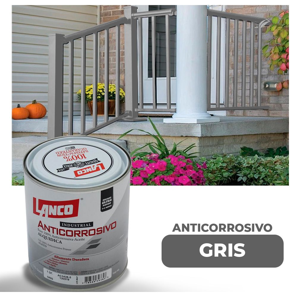 ANTICORROSIVO BRILLO INDUSTRIAL GRIS 1/4