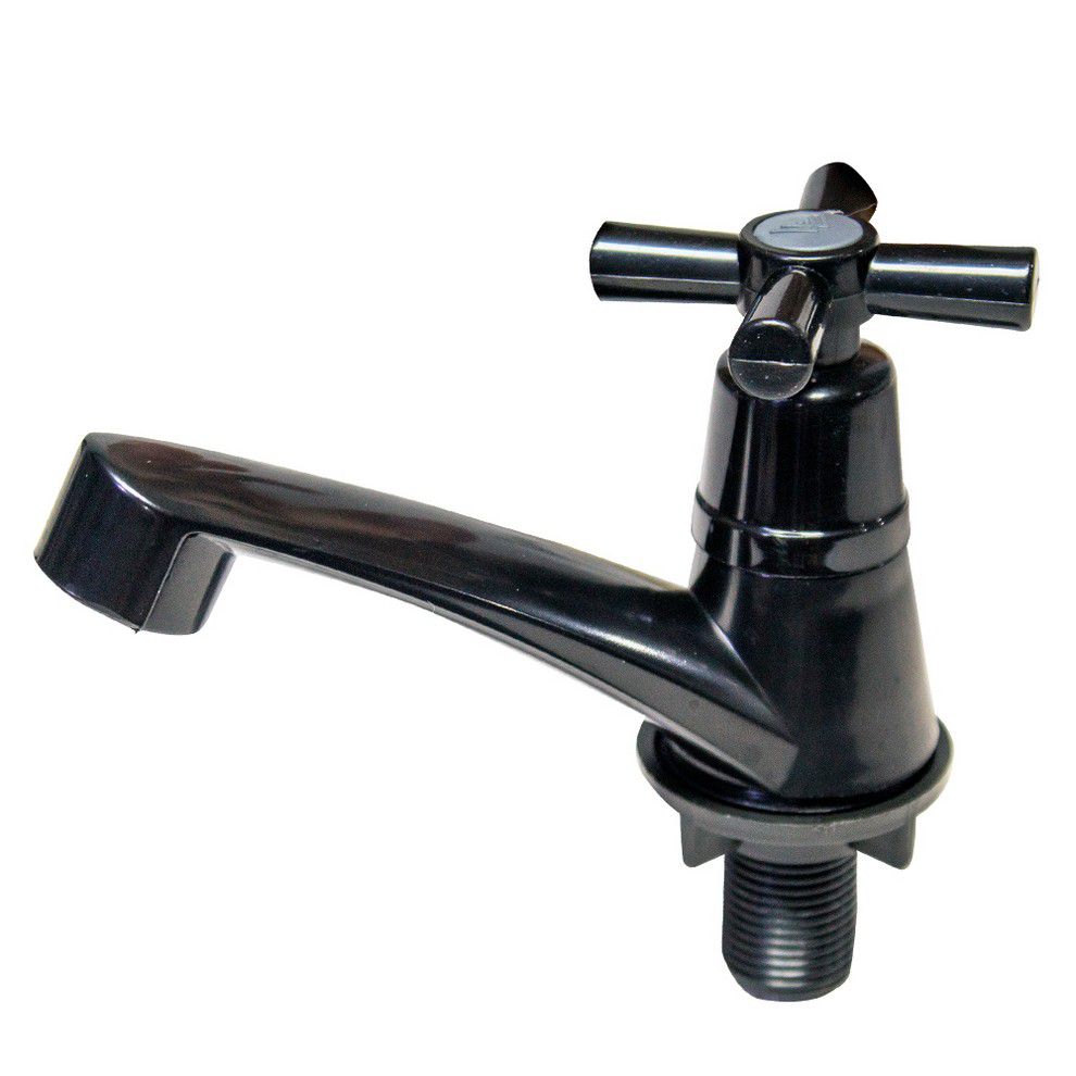 LLAVE P/LAVABO SENCILLA ABS NEGRO CRUZ BPL-2305N