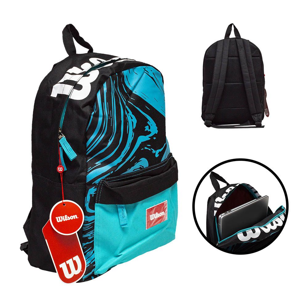 MOCHILA WILSON WAVY AQUA/NEGRO 65.010517BL