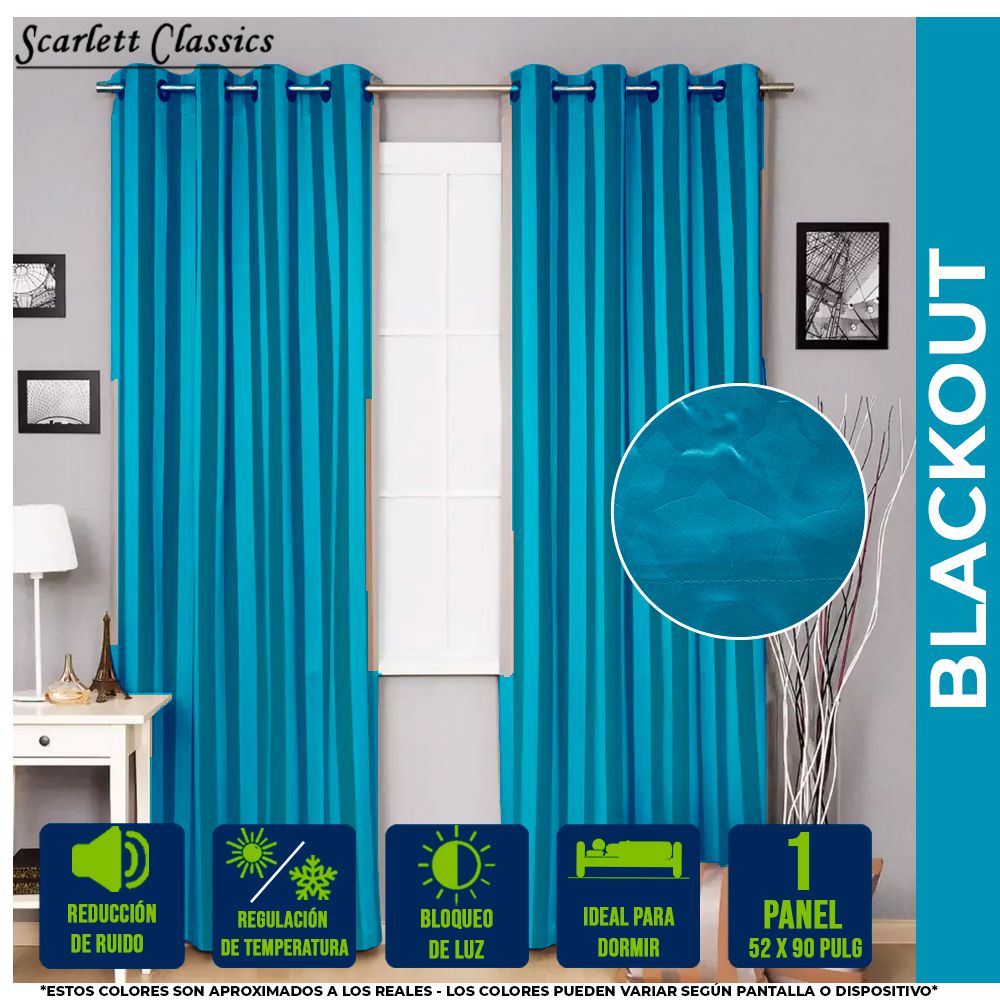 CORTINA P/SALA BLACKOUT SOLARIS 52 X 90 PULG BLACKOUT SCR-2741-BLUE