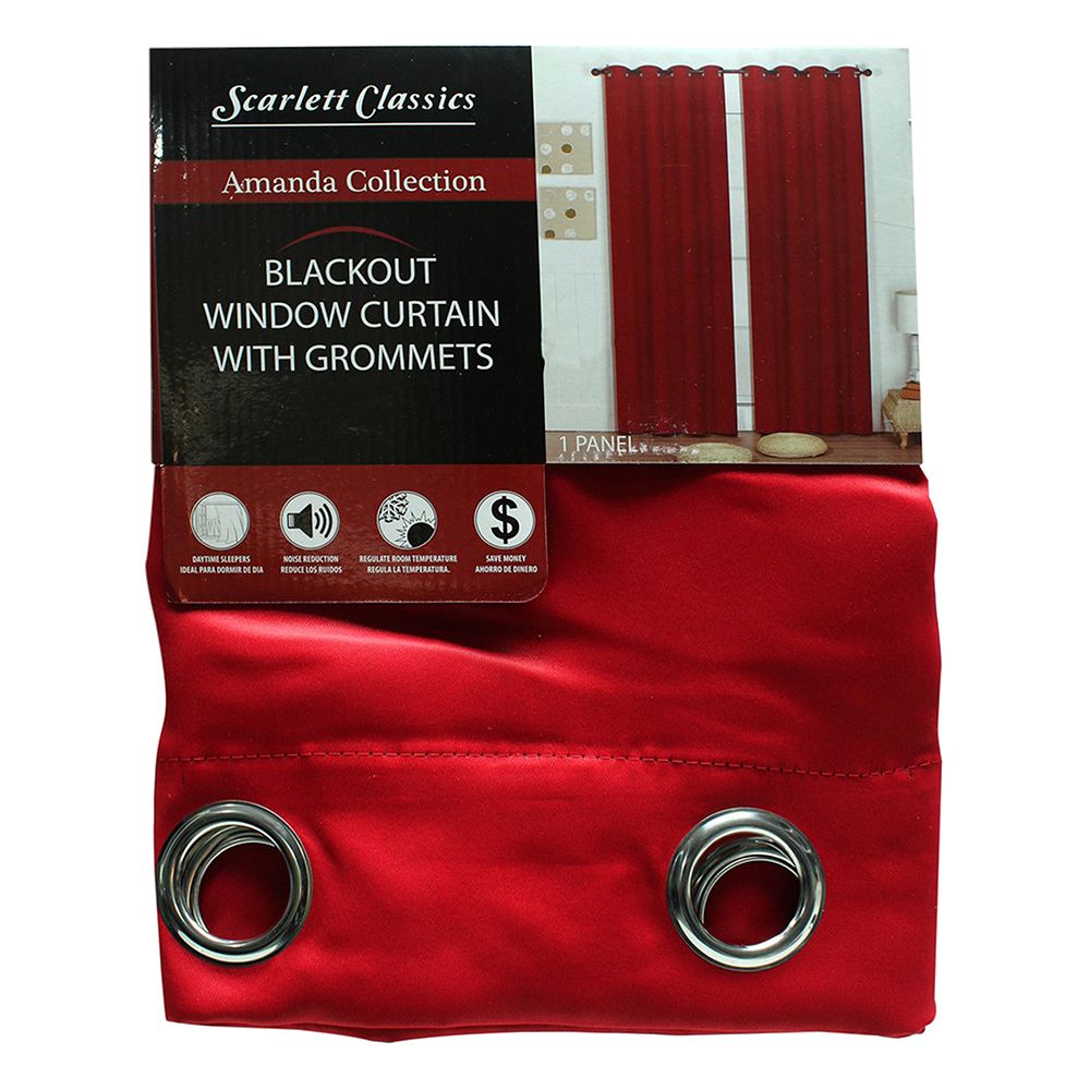 CORTINA P/SALA BLACKOUT AMANDA 52 X 90 ROJO NV-887