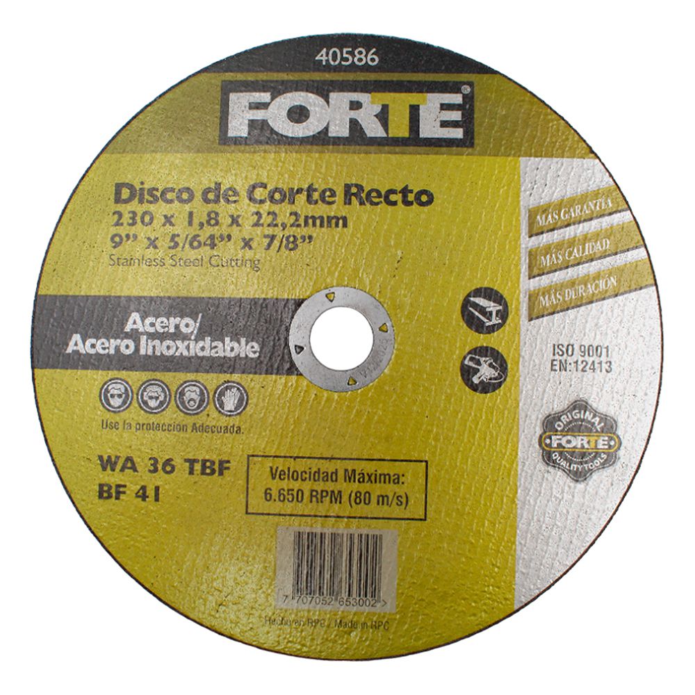 DISCO FORTE P/MET. 1.8MM X 9 PULG 40586