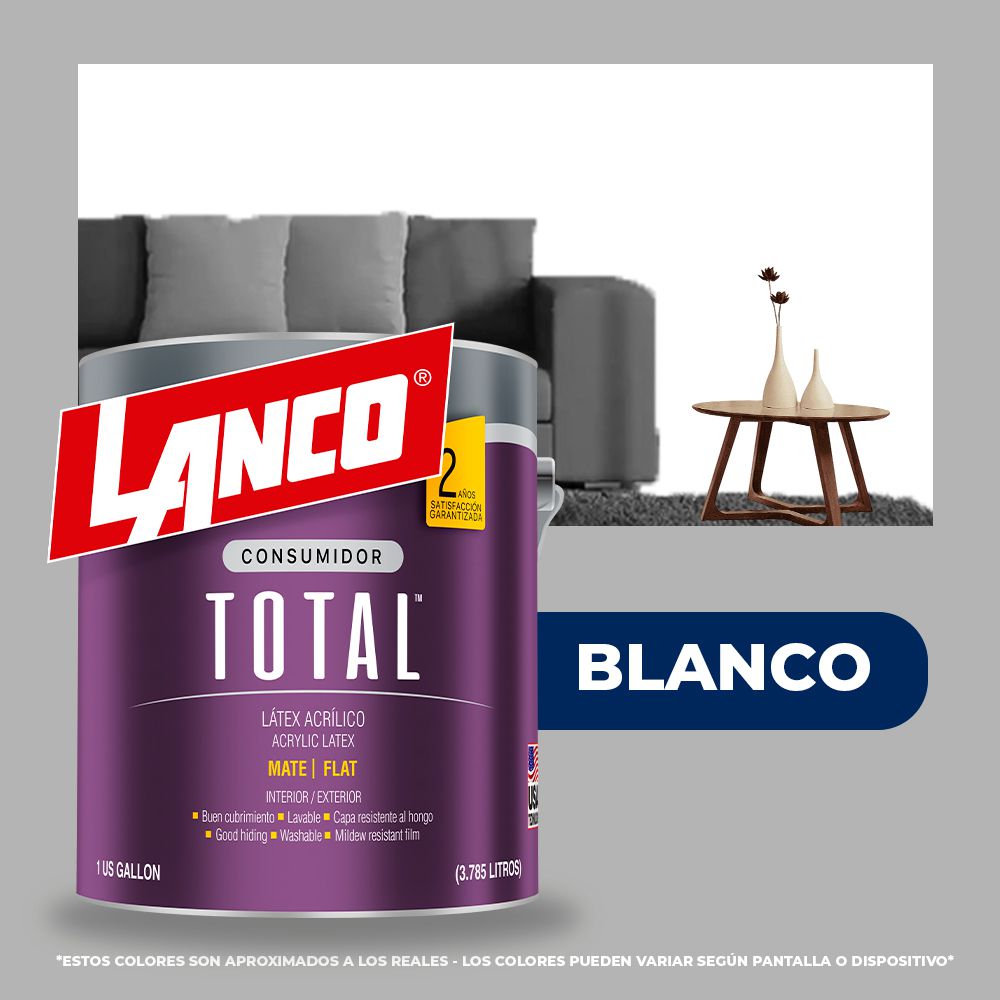 PINTURA TOTAL ACRILICA LATEX BLANCO GLN TL1435