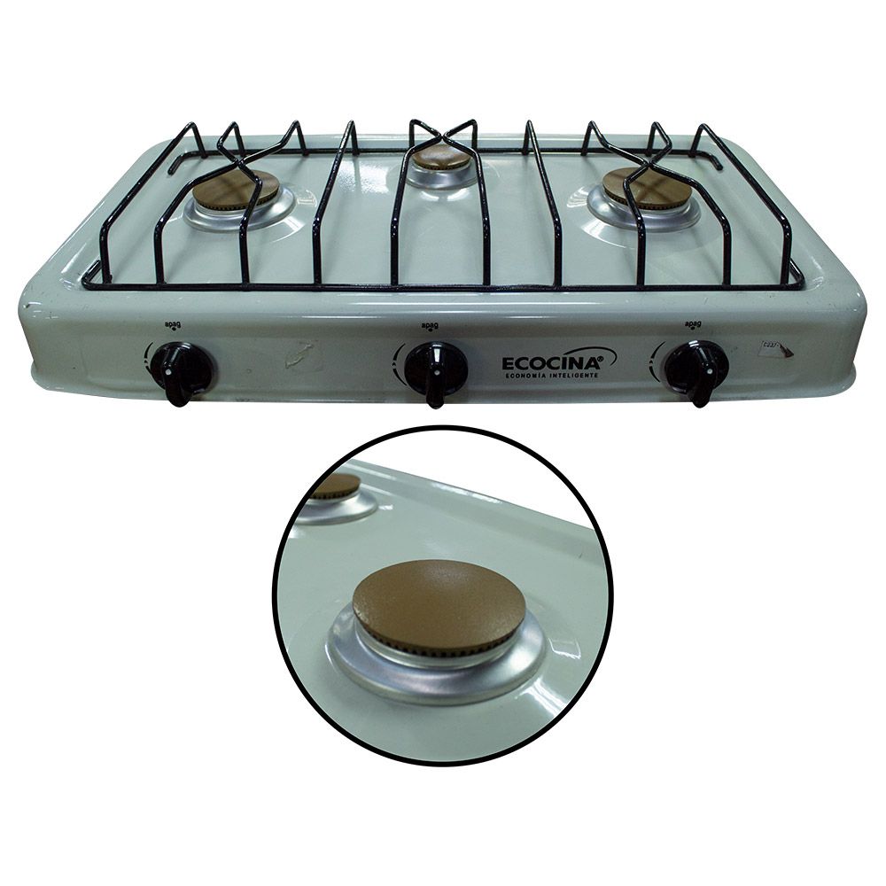 COCINA DE MESA GAS 3Q MARFIL ECOCINA