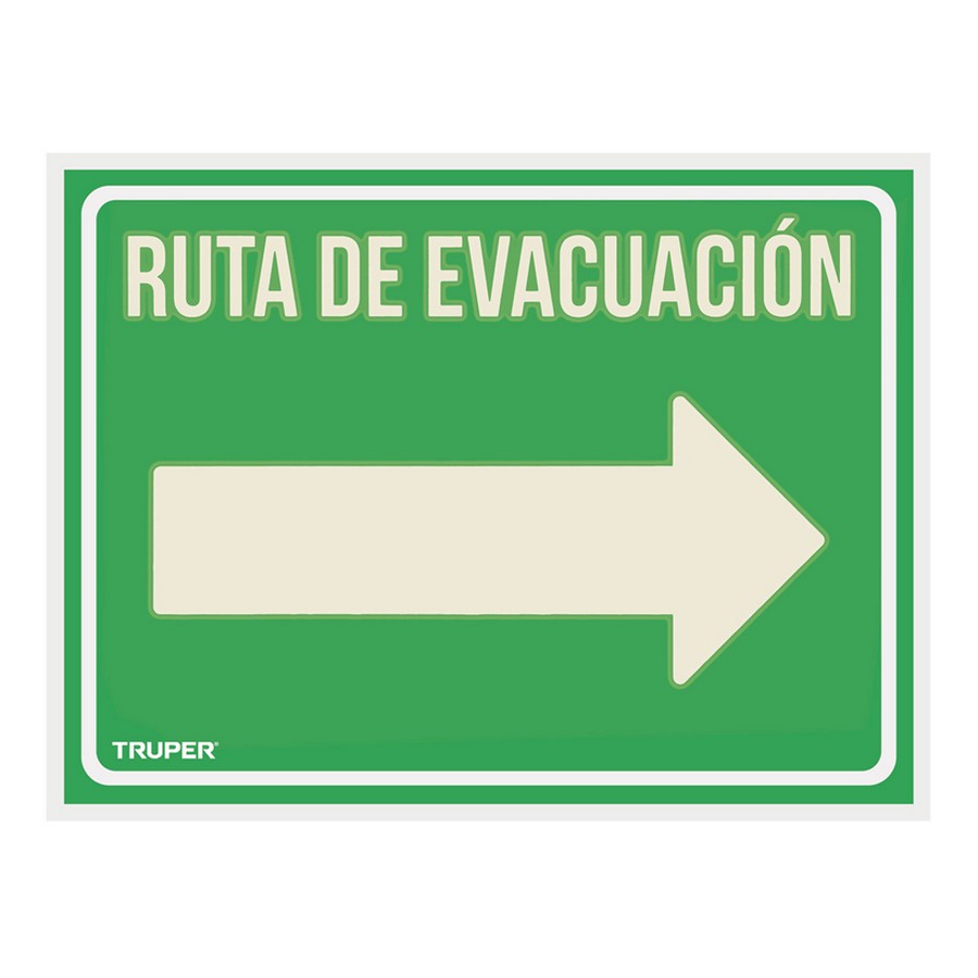 LETRERO RUTA DE EVACUACION DERECHA TRUPER 18368