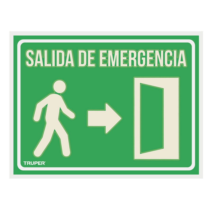 LETRERO SALIDA DE EMERGENCIA TRUPER 18348