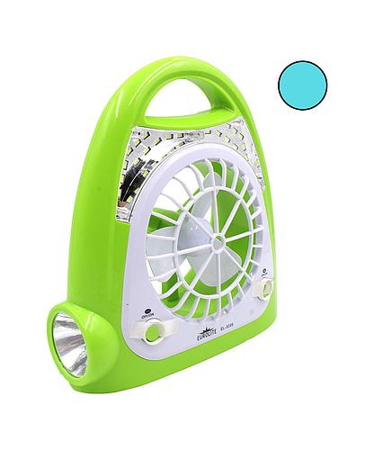 VENTILADOR RECARG. PORTATIL C/LAMPARA 23CM EL-3039