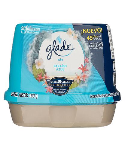 AROMATIZANTE GLADE CUBO PARAISO AZUL 180GR